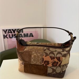 Coach Patchwork Brown HandBag 90s Vintage